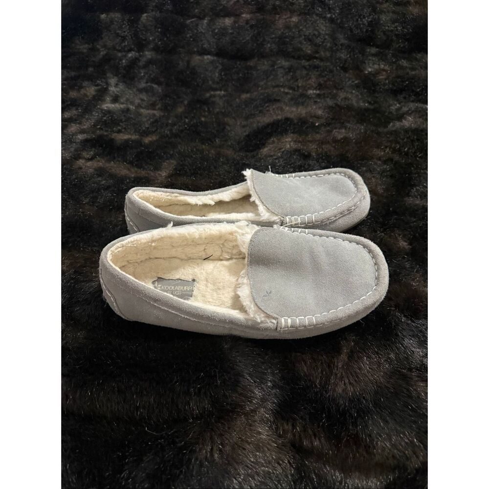 UGG Ansley Light Grey Suede Water Resistant Moccasin Slippers Womens 9 W